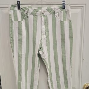 Striped, Pants, Western, Cowgirl, Casual, Party, Flare, Oversized, Stretchy, Gir